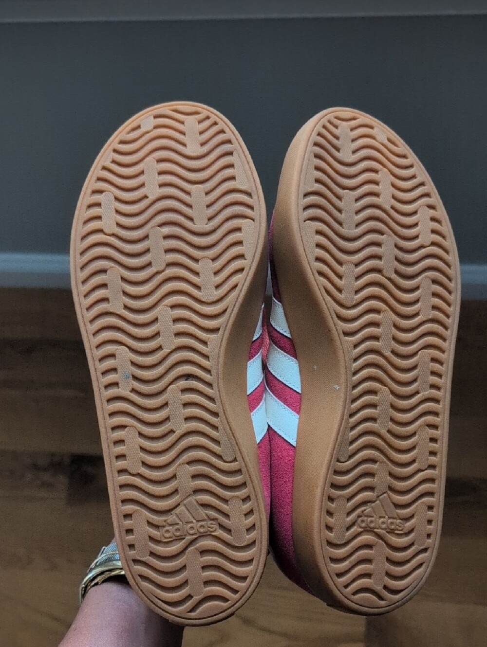 adidas Women's Suede Low-Top Sneakers - Dusty Rose White Gum - Picture 2 of 3